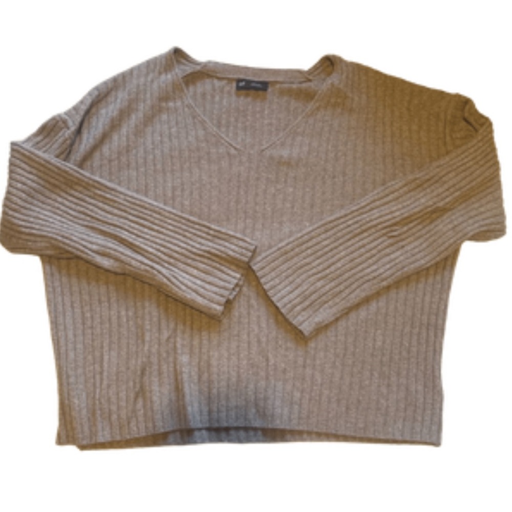 GAP V-Neck Ribbed Sweater - Tan